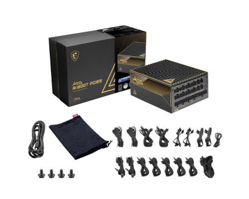 Блок питания 1600 Вт MSI MEG Ai1600T PCIE5 , черный Блок питания 1600 Вт MSI MEG Ai1600T PCIE5 , черный