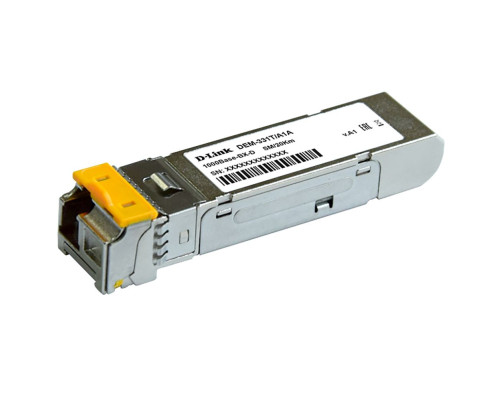 Трансивер D-Link 331T/20KM/A1A WDM SFP-трансивер с 1 портом 1000BASE-BX-D (Tx:1550 нм, Rx:1310 нм) для одномодового оптического кабеля Трансивер D-Link 331T/20KM/A1A WDM SFP-трансивер с 1 портом 1000BASE-BX-D (Tx:1550 нм, Rx:1310 нм) для одномодового оптического кабеля