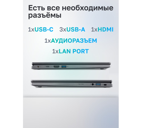 Ноутбук Acer Aspire 5 A514-56M-78BZ Intel Core i7-1355U/16Gb/SSD512Gb/14"/IPS/FHD+/60Hz/Win11/Iron (NX.KH7CD.006)