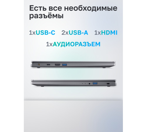 Ноутбук Acer Aspire 15 A15-51M-74HF Intel Core 7 150U/16Gb/SSD512Gb/15.6"/IPS/FHD/60Hz/NoOS/Iron (NX.KXRCD.007)