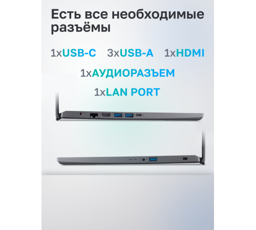 Ноутбук Acer Aspire 5 A515-57-77GB Intel Core i7-12650H/8Gb/SSD512Gb/15.6"/IPS/FHD/60Hz/Win11/Iron (NX.KN3CD.004)