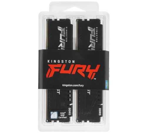 Модуль оперативной памяти Kingston 64GB DIMM FURY Beast Black XMP, DDR5 6000Mhz, Heat Shield, Kit (4x16GB), 1RX8, RTL