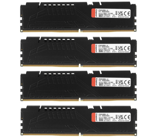 Модуль оперативной памяти Kingston 64GB DIMM FURY Beast Black XMP, DDR5 6000Mhz, Heat Shield, Kit (4x16GB), 1RX8, RTL