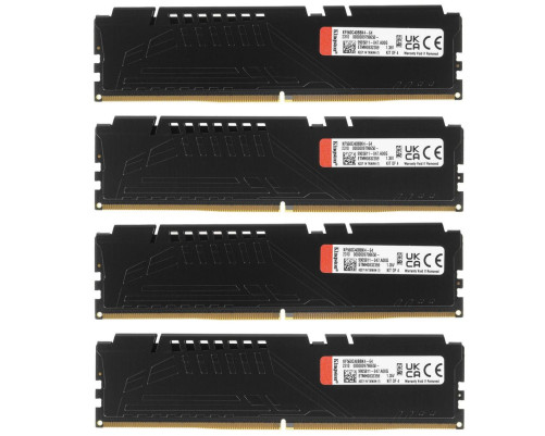 Модуль оперативной памяти Kingston 64GB DIMM FURY Beast Black XMP, DDR5 6000Mhz, Heat Shield, Kit (4x16GB), 1RX8, RTL Модуль оперативной памяти Kingston 64GB DIMM FURY Beast Black XMP, DDR5 6000Mhz, Heat Shield, Kit (4x16GB), 1RX8, RTL