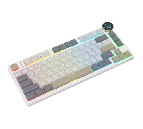 Клавиатура беспроводная игровая Royal Kludge RK N80, бежевый/коричневый/серый