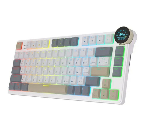 Клавиатура беспроводная игровая Royal Kludge RK N80, бежевый/коричневый/серый
