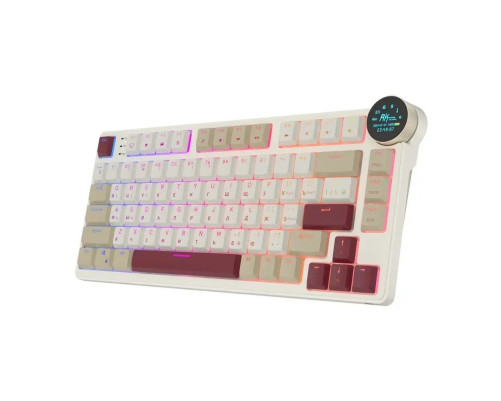 Клавиатура беспроводная игровая Royal Kludge RK N80, бежевый/розовый Клавиатура беспроводная игровая Royal Kludge RK N80, бежевый/розовый