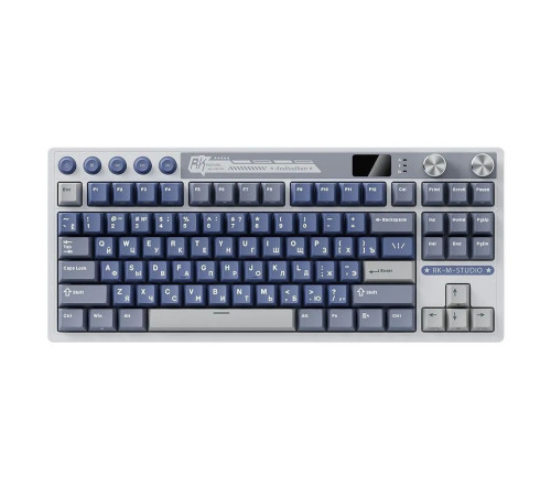 Клавиатура беспроводная игровая Royal Kludge RK M87, белый/голубой