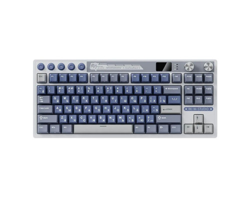 Клавиатура беспроводная игровая Royal Kludge RK M87, белый/голубой
