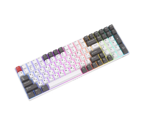 Клавиатура беспроводная игровая Royal Kludge RK100, серый/красный/белый