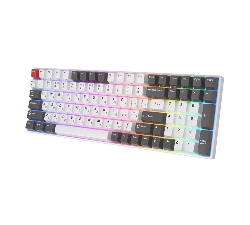 Клавиатура беспроводная игровая Royal Kludge RK100, серый/красный/белый