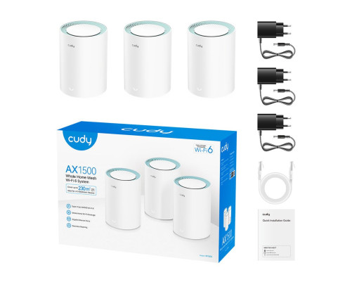 Wi-Fi MESH система CUDY M1500 (3-Pack), белый Wi-Fi MESH система CUDY M1500 (3-Pack), белый