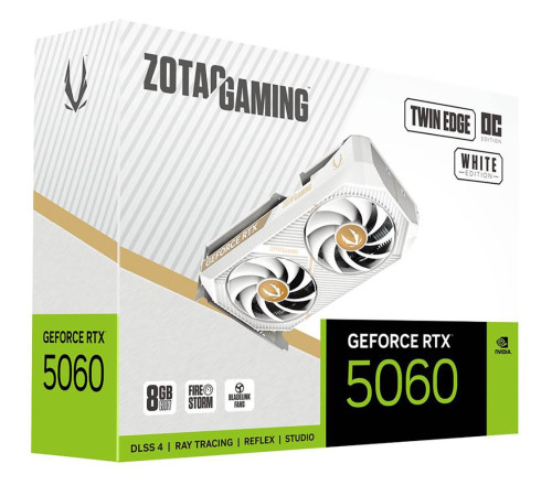 Видеокарта Zotac RTX5060 TWIN EDGE OC WHITE ED 8GB, GDDR7/128-bit