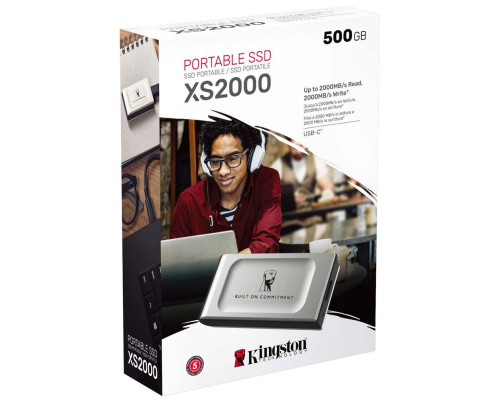 Внешний накопитель SSD 2TB Kingston XS2000, USB 3.2 , белый/черный