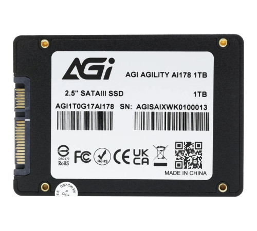 Твердотельный накопитель AGI AI178, 1TB, 2.5"