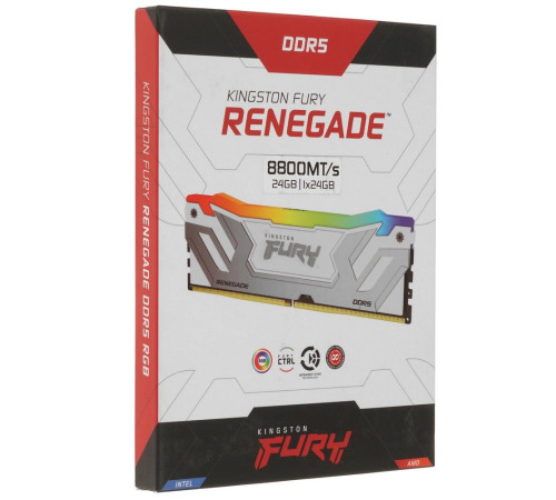 Модуль оперативной памяти Kingston 24GB FURY Renegade White RGB DDR5 8800Mhz CUDIMM CL42