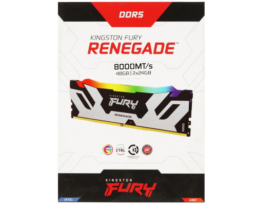 Модуль оперативной памяти Kingston 48GB FURY Renegade Silver/Black DDR5 8000Mhz DIMM (Kit 2*24gb)