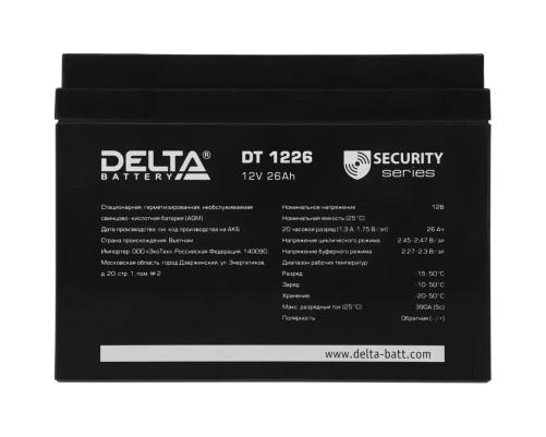 Аккумуляторная батарея Delta DT 1226 Аккумуляторная батарея Delta DT 1226