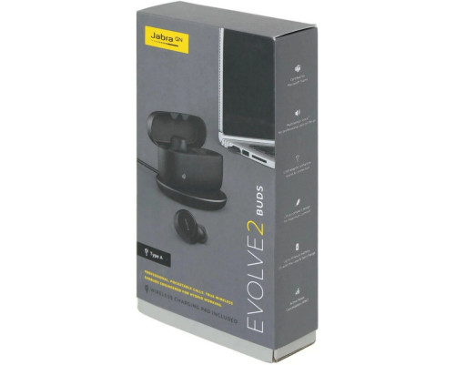 Гарнитура беспроводная Jabra Evolve2 Buds, USB-A MS, черный