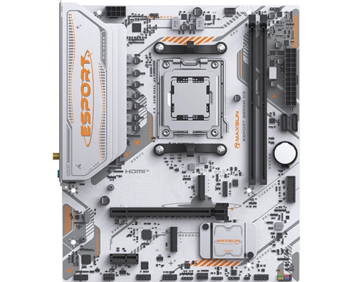 Материнская плата Maxsun MS-eSport B850M WIFI ICE B850, AM5, 2*DDR5, 1*PCIEx16, 1*PCIEx1, 2*M.2, 6*USB3.2Gen1, 4*USB2.0, 2*SATA3.0, 1G, DP, HDMI, M-ATX, RTL Материнская плата Maxsun MS-eSport B850M WIFI ICE B850, AM5, 2*DDR5, 1*PCIEx16, 1*PCIEx1, 2*M.2, 6*USB3.2Gen1, 4*USB2.0, 2*SATA3.0, 1G, DP, HDMI, M-ATX, RTL