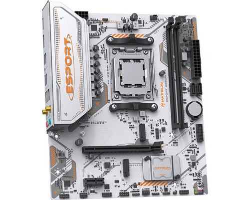 Материнская плата Maxsun MS-eSport B850M WIFI ICE B850, AM5, 2*DDR5, 1*PCIEx16, 1*PCIEx1, 2*M.2, 6*USB3.2Gen1, 4*USB2.0, 2*SATA3.0, 1G, DP, HDMI, M-ATX, RTL Материнская плата Maxsun MS-eSport B850M WIFI ICE B850, AM5, 2*DDR5, 1*PCIEx16, 1*PCIEx1, 2*M.2, 6*USB3.2Gen1, 4*USB2.0, 2*SATA3.0, 1G, DP, HDMI, M-ATX, RTL