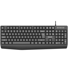 Клавиатура проводная Philips SPK6237, USB 2.0, 104 клавиши,  русская заводская раскладка, чёрный