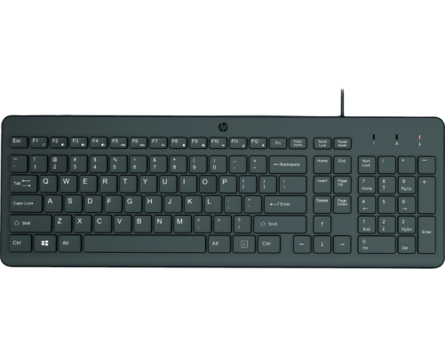 Клавиатура проводная HP 150, 104 клавиши, USB, черный Клавиатура проводная HP 150, 104 клавиши, USB, черный