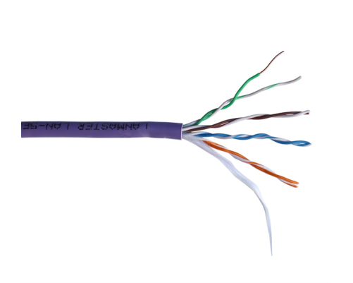Кабель витая пара LANMASTER U/UTP, cat.5, 4 pair, 24 AWG, LSZH, 305 м, фиолетовый Кабель витая пара LANMASTER U/UTP, cat.5, 4 pair, 24 AWG, LSZH, 305 м, фиолетовый