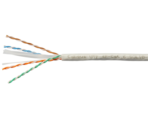 кКабель витая пара Cabeus U/UTP, неэкранированный, cat.6, 4 pair, 23 AWG, LSZH, 305 м, серый кКабель витая пара Cabeus U/UTP, неэкранированный, cat.6, 4 pair, 23 AWG, LSZH, 305 м, серый