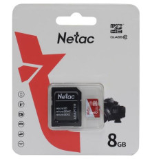 Карта памяти Netac P500 ECO 8GB MicroSDHC C10 up to 20MB/s, retail pack with SD Adapter