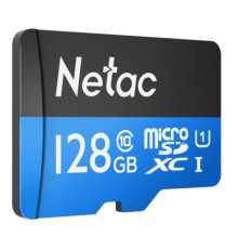 Карта памяти Netac P500 Standard 128GB MicroSDXC U1/C10 up to 90MB/s, retail pack card only