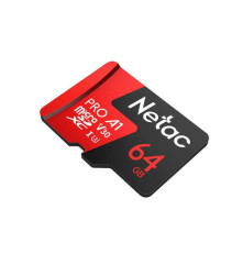 Карта памяти Netac P500 Extreme PRO 64GB MicroSDXC V30/A1/C10 up to 100MB/s, retail pack card only