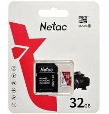 Карта памяти Netac P500 ECO 32GB MicroSDHC C10 up to 80MB/s, retail pack with SD Adapter