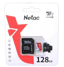 Карта памяти Netac P500 ECO 128GB MicroSDXC U1/C10 up to 80MB/s, retail pack with SD Adapter