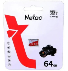 Карта памяти Netac P500 ECO 64GB MicroSDXC U1/C10 up to 80MB/s, retail pack card only