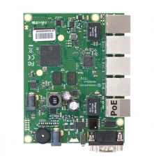 Маршрутизатор MikroTik RouterBOARD 450Gx4 with four core 716MHz Atheros CPU, 1 GB RAM, 5 Gigabit LAN ports, PoE OUT on port #5, RouterOS L5