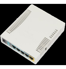 Маршрутизатор MikroTik RouterBOARD 951Ui-2HnD with 600Mhz CPU, 128MB RAM, 5xLAN, built-in 2.4Ghz 802b/g/n, PSU, RouterOS L4