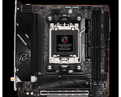 Материнская плата ASROCK A620I LIGHTNING WIFI, AM5, A620, 2*DDR5, 2*SATA, 2*M.2, 3*USB 3.2, 2*USB 2.0, Type-C, 1*PCIx16, 1*M.2 (Key E), HDMI, mITX