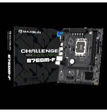 Материнская плата MAXSUN MS-Challenger B760M-F, LGA1700, B760, 2*DDR4, 3*SATA3, M.2, 2*USB 3.2, 4*USB 2.0, 1*PCIEx16, 1*PCIEx1, VGA+HDMI,  mATX