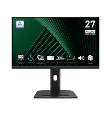 Монитор MSI PRO MP275QPDG 27" 16:9 WQHD(2560x1440) IPS Flat, WebCam FHD, 1ms(MPRT), 1300:1,100M:1,250nit,178/178,2xHDMI,DP,USB-C,USB-B, 4xUSB-A,RJ-45,Speaker,Tilt,Swivel,Height,Pivot 100HZ,Black,1y war-ty