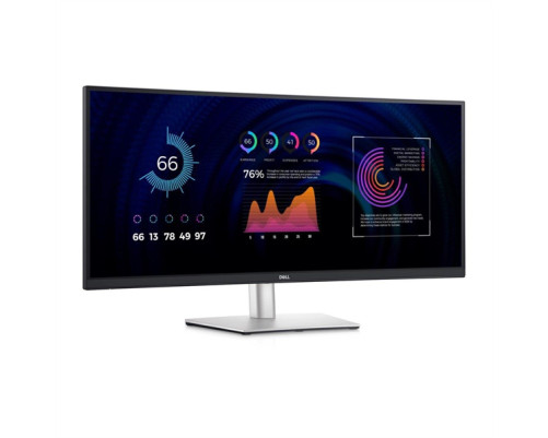 Монитор Dell 34"    P3424WE  Curved S/BK(IPS;21:9;3440x1440x60Hz;300cd/m2;1000:1;5ms;178/178;1.07bill;DP1.2(HDCP2.3),HDMI2.3,Type-C,5xUSB 3.2(Gen1);RJ45;HAS;Tilt; Swiv;VESA)