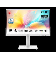 Монитор MSI Modern MD2412PW 23,8" 16:9 FHD(1920x1080) IPS Flat,1ms(MPRT),1000:1,100M:1,300nit,178/178,HDMI 1,4,USB-C,Speaker,Tilt,Swivel,Height,Pivot,VESA,100Hz,White,1y war-ty