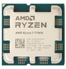 Процессор CPU AMD Ryzen 7 7700X, 8/16, 4.5-5.4GHz, 512KB/8MB/32MB, AM5, Radeon, 105W, OEM, 1 year