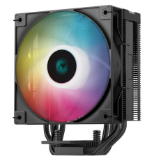 Вентилятор для процессора DEEPCOOL AG400 DIGITAL BK ARGB LGA1700/1200/115X/AM5/AM4 (TDP 220W, PWM, ARGB Fan 120mm, 4 тепл. трубки, черный) RET