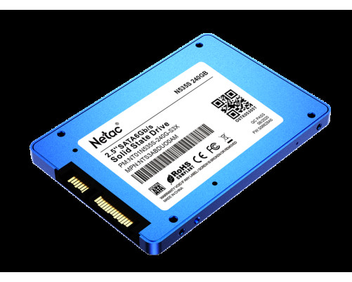 Твердотельный накопитель Netac N535S 240GB 2.5 SATAIII 3D NAND, 7mm, R/W up to 540/490MB/s, TBW 140TB