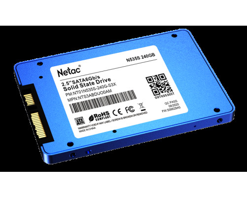 Твердотельный накопитель Netac N535S 240GB 2.5 SATAIII 3D NAND, 7mm, R/W up to 540/490MB/s, TBW 140TB