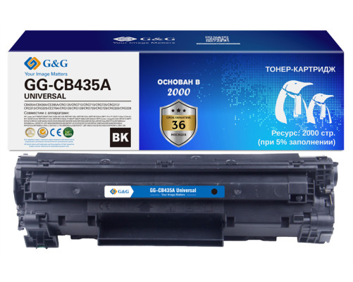 Картридж G&G для HP LJ P1005/P1006; Canon LBP-3010/3100, с чипом (1500стр.) (аналог CB435A)