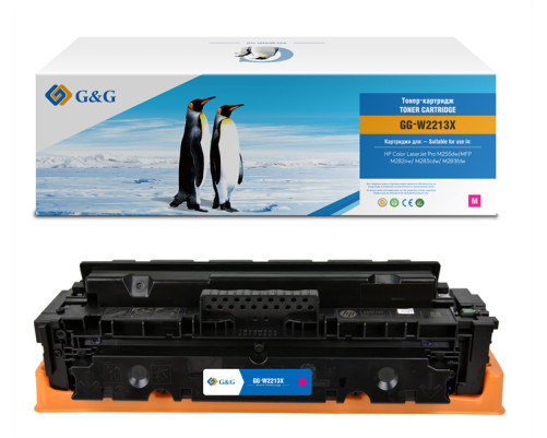 Картридж G&G 207X для HP CLJ M255/M282/M283, с чипом, (2450 стр.), пурпурный, (аналог W2213X)