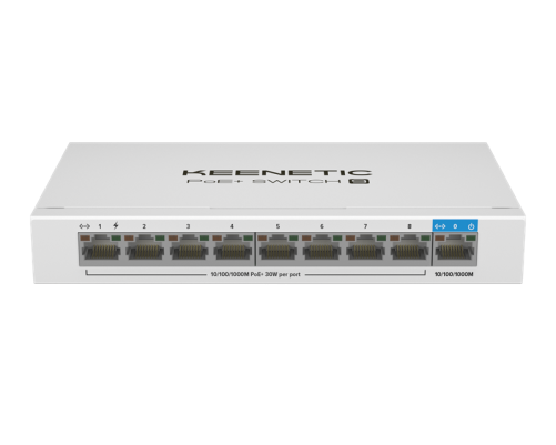 Коммутатор Keenetic PoE+ Switch 9 (KN-4710) (L2) 9x1Гбит/с 8PoE+ 120W Коммутатор неуправляемый