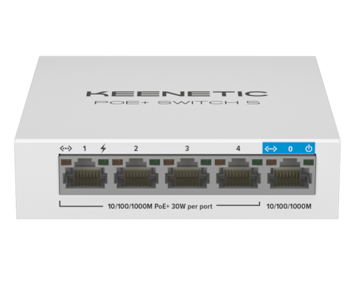 Коммутатор Keenetic PoE+ Switch 5 (KN-4610), (L2) 5x1Гбит/с 4PoE+ 60W